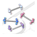 Wholesale G23 Titanium Opal Cluster Nipple Barbell Body Piercing Jewelry Nipple Bars Rings Cluster Piercing
