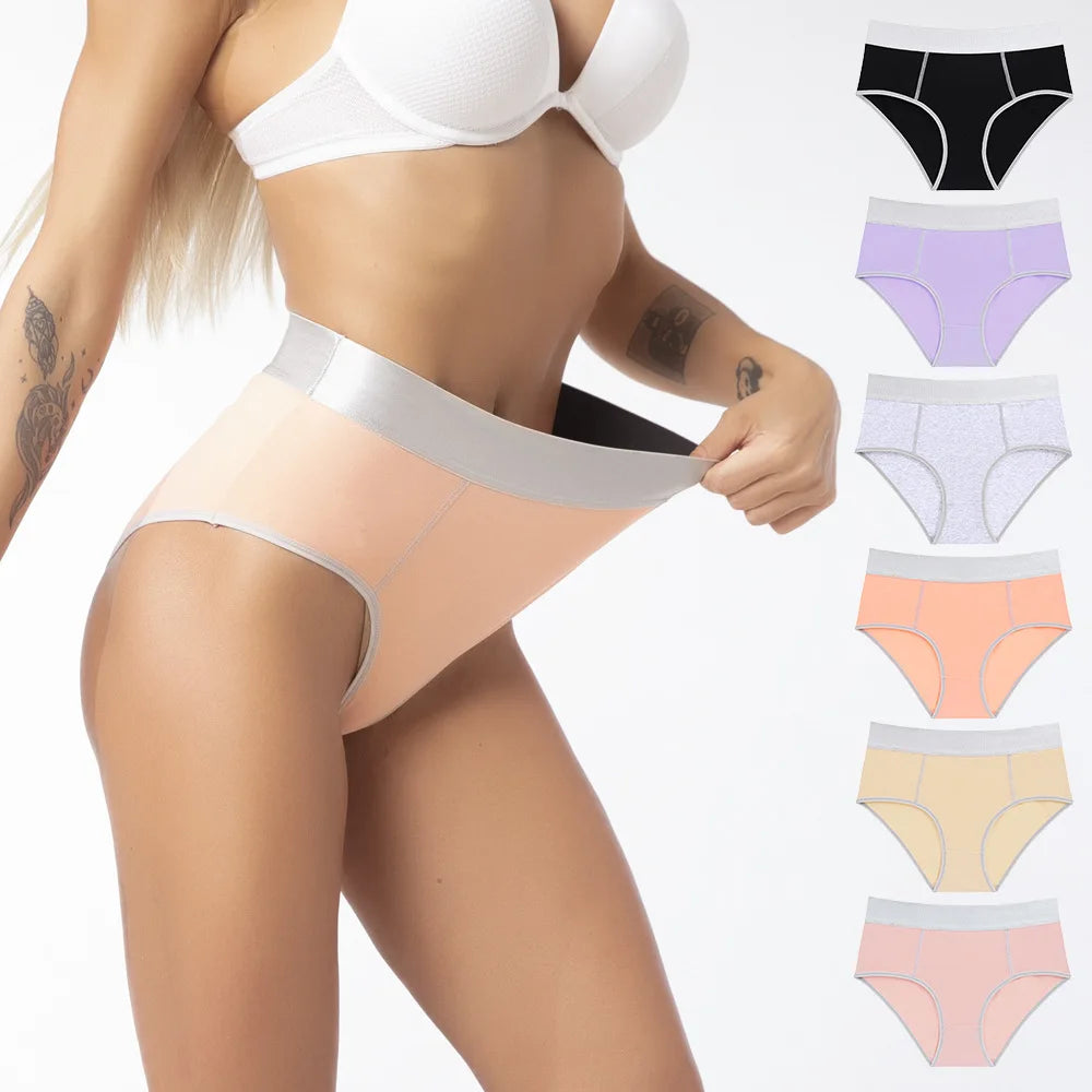 Large Size Soft Comfortable Lady Underwear Lifting Buttocks Waist Cinching Mid-Rise Women's Triangle Panties