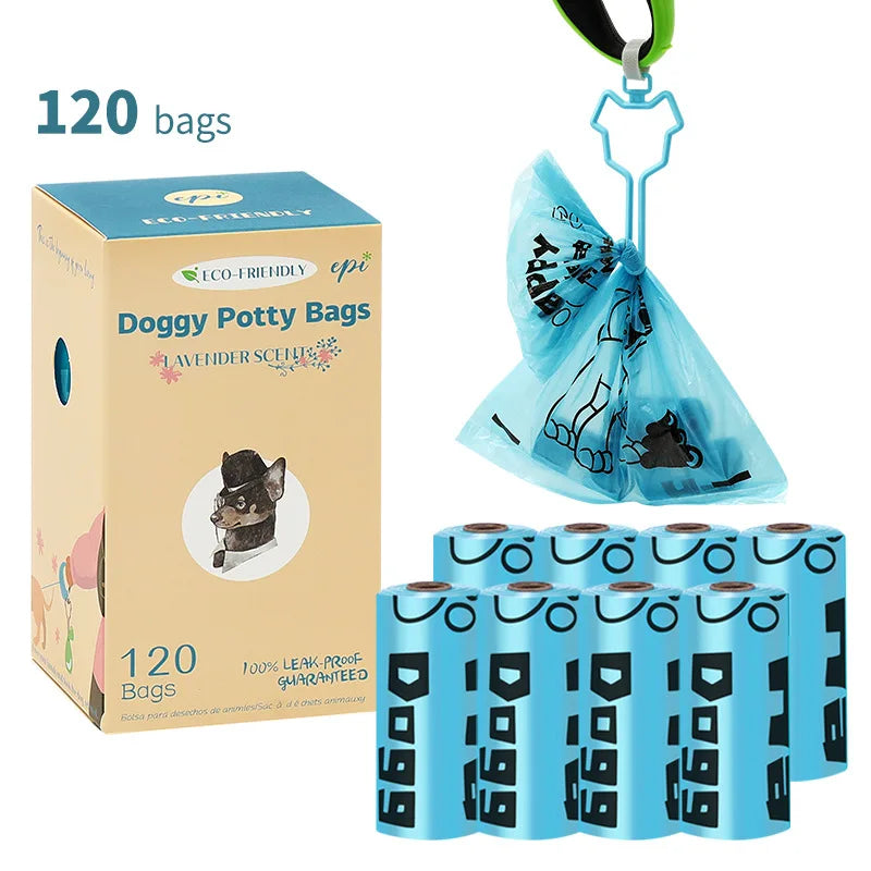 Eco-Friendly Disposable Dog Waste Bags Spot Goods 1.5 Silk Thickened Fully Degradable Corn Starch Poop Bags PET Plastic Waste