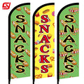 Advertising Outdoor Indoor Beach Flag Stand Banners Ice Cream Brand Promo Blade Spike Aluminum 2M 3M 4M 5M Custom Beach Flag