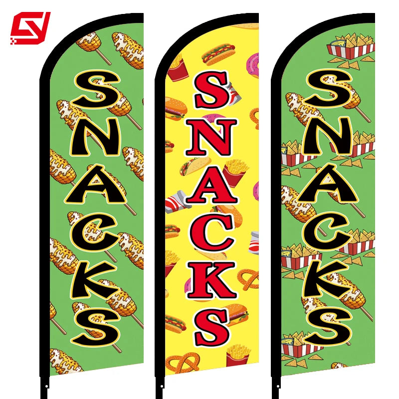 Advertising Outdoor Indoor Beach Flag Stand Banners Ice Cream Brand Promo Blade Spike Aluminum 2M 3M 4M 5M Custom Beach Flag
