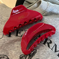 Vintage Red Hairpin French Elegant Headwear Acetic Acid Acetate Shark Clip Hair Claw Clips for Women Hair Accessories