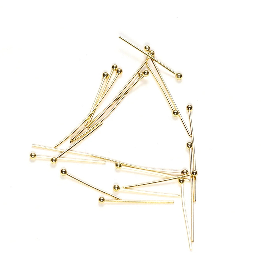 Stainless Steel Gold Color Head Pins DIY Earrings Findings for Handmade Crafts Jewelry Making Accessories