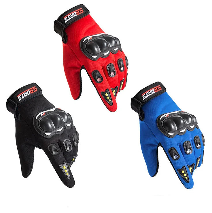 Free Sample Black Men's Winter Motorcycle Gloves Breathable Touch Screen Waterproof PE Material Full Finger Racing Gloves