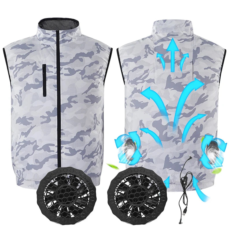 High-Tech Cooling Jacket Vest for Autumn Stay Productive with Portable Personal Cooling Gear Zipper Closure Fabric Material
