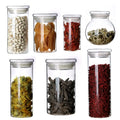 Cylindric Glass Jars with Sealing Rings and Glass LIDS for Kitchen Storage