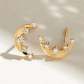 Gold Plated 925 Sterling Silver Cheap Fashion Jewelry Moon Earrings Wholesale