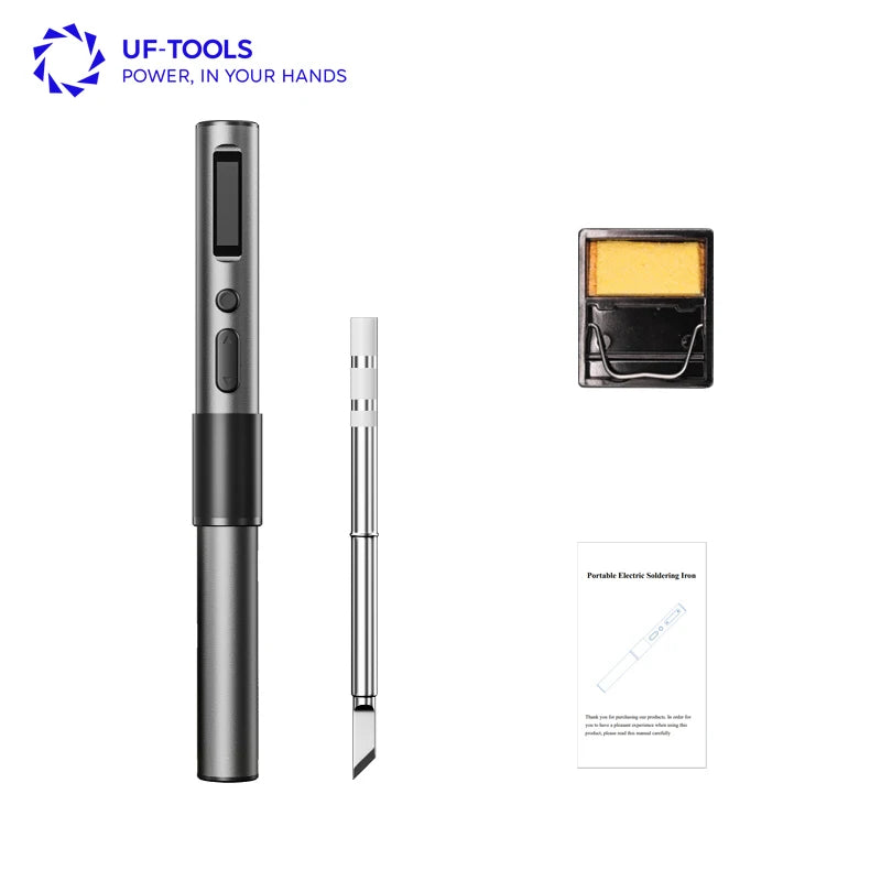 UFTOOLS T65 DC/PD Mini Digital Soldering Iron Kit 65W Adjustable Temperature OLED Smart Screen Display Pencil Grip