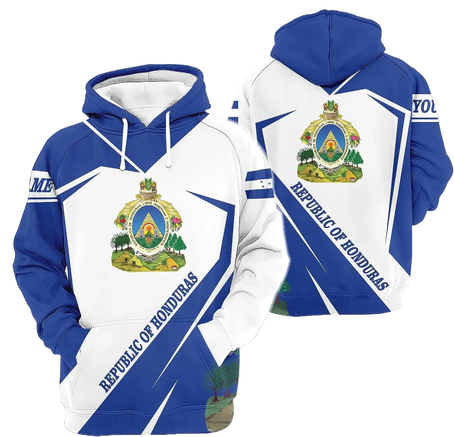 Fitspi Custom Prints Personalized Honduras Flag Hoodie for Men Honduran Hoodies With Custom Name Wholesale