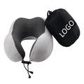 Custom Cooling Wearable U-Shaped Memory Foam Travel Neck Pillow with Mobile Phone Stand for Airplanes