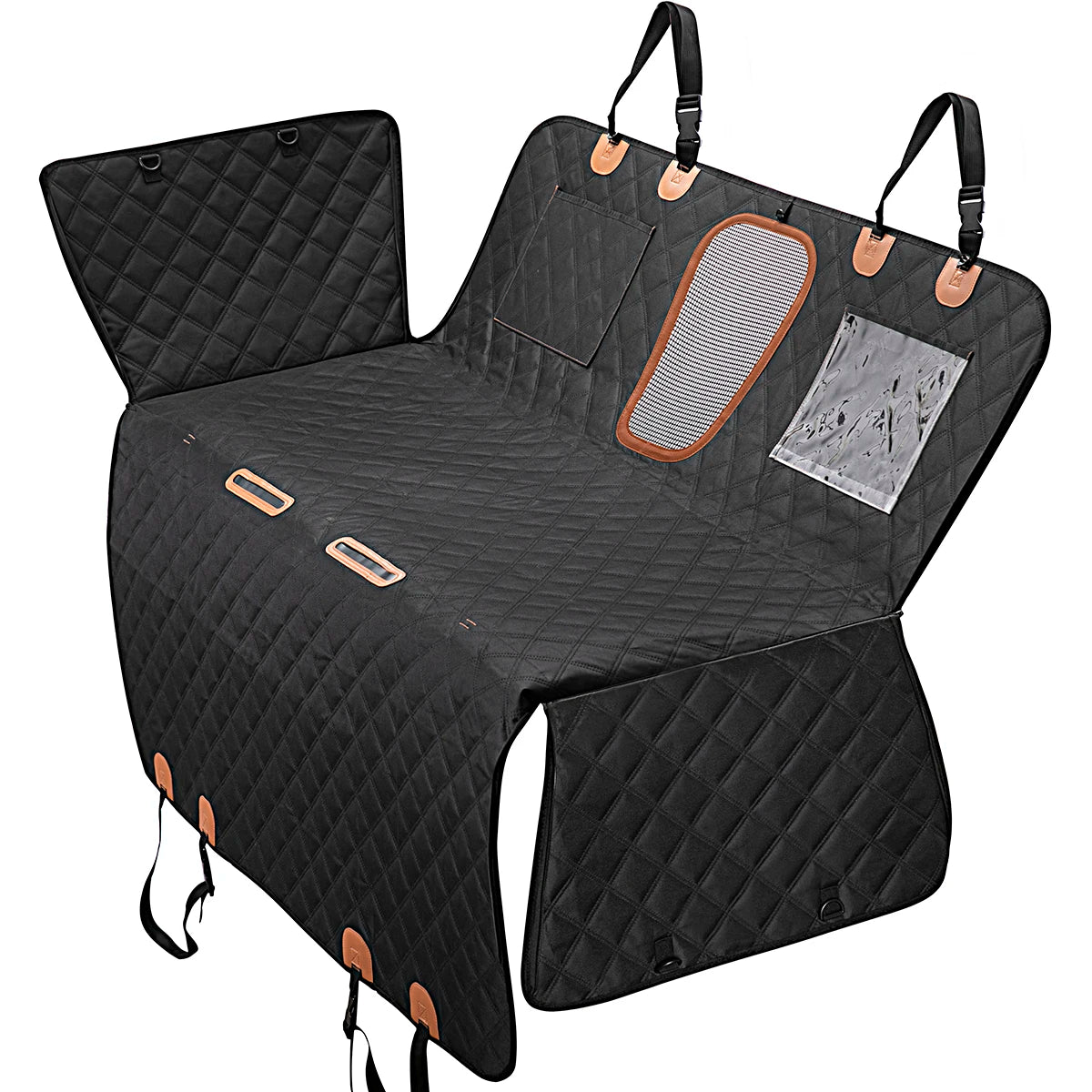 Waterproof Oxford Pet Mat with Anti-Slip Feature Removable Cover Travel-Ready Dog & Cat Car Seat Cover for Back Seat