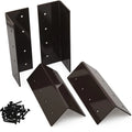 Four Raised Garden Corner Brackets 20"-24" Bed Black Pre-drilled Metal Planter Box Corner Bracket