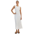 New Arrival Women Knitted Dress Waist Wrap Round Neck Knitted Ribbed Long Dress