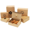 Disposable Fast Food Paper Box Food Grade Kraft Cardboard and PET Salad and Burger Printed Offset Printing Handled