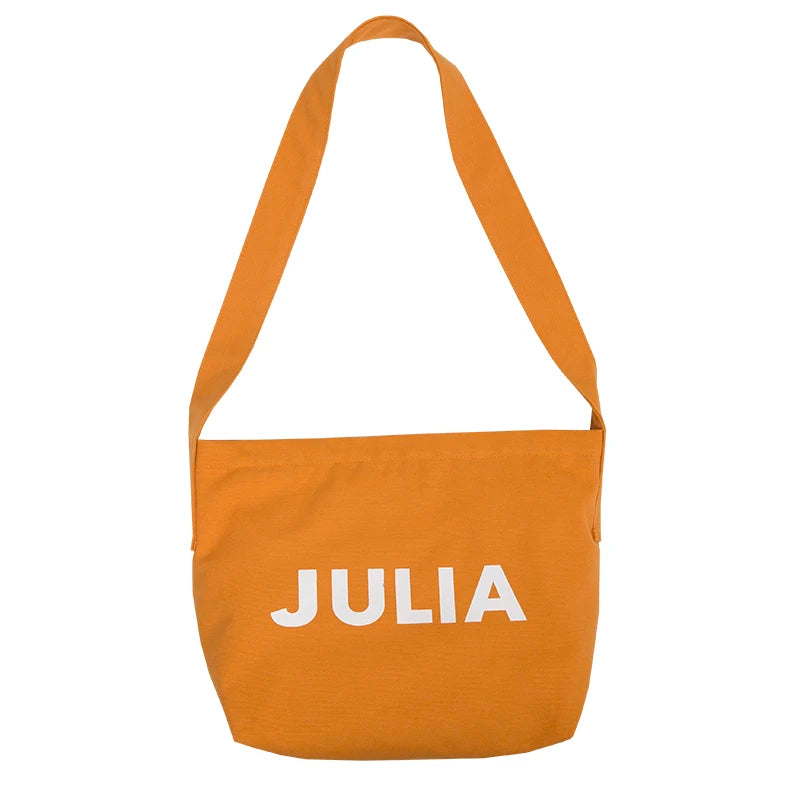 Custom Colored Printed Canvas Cross Bag with Zipper Closure