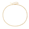 INS 2.4MM Wide Stainless Steel Link Chain Necklace 14K Gold Plated Cauliflower and Gypsophila Choker Simple Design