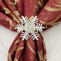 Rustic Dinner Tables Setting Decoration Sliver Snowflake Christmas Napkin Rings for Dinning Table Setting Wedding Receptions