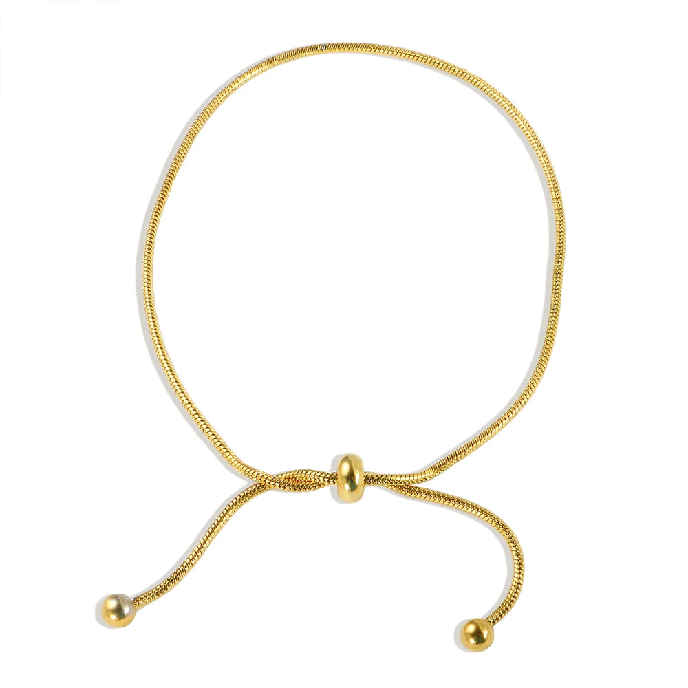 Popular 18K Gold Custom Stainless Steel Fine Jewelry Bracelet Adjustable Bracelet