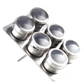 Kitchen Desktop Metal Magnetic Storage Slide Out Glass clear Spice Jar Rack Sets with Tray Seasoning Container Organizer Holder