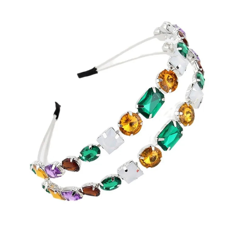 Luxury Crystal Baroque Handmade Headband Rhinestone Alloy Pearl Headband for Girls Metal Hair Hoop Woman Headdress