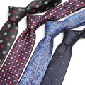 7cm Business Wedding Dress Male Tie England Stripes Paisley Jacquard Woven Polyester Neckties for Men Gift Idea