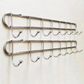 Multi-Functional Wall Mounted Single-Row Sivler Color  Plating Metal 5/6/7/8 Hooks Coat Towel Rack