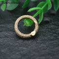 18K Gold Plated CZ Paved Round Square Oval Clasp Brass Pendant Necklace Making Findings