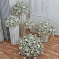 Hot Selling White Red Floral Artificial Flower Ball Centerpieces Handmade for Wedding Table Garden Decor