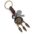 Hand-woven Leather Keychain Simple Eagle Pendant Retro Personality Motorcycle Car Cowhide Key Ring Creative Men's Keychain gift