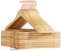Tailai Hangers Wood Clothes Hanger Hook Hangers for Closet Rose Gold Wooden Smooth Premium Wood Heavy Duty Natural Iron Single