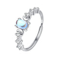 Fine 925 Silver Moonlight Gem Ring for Women 925 Sterling Silver Rings Adjustable CZ Zircon Wedding Ring Fashion Jewelry
