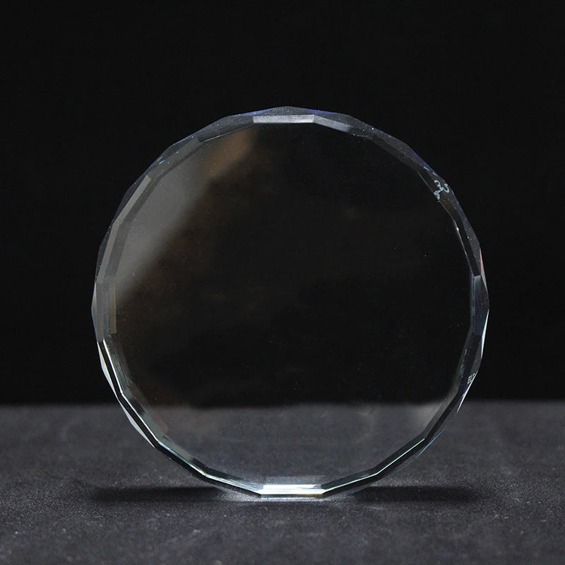 Factory Stock Cheap Clear Round Shape Crystal Paperweight Blank Paper Weight Glass for Laser Engrave UV Print Gift Souvenirs