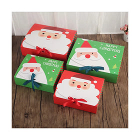 2024 Santa Printing Christmas Gift Box for Kids Customizable Folding Eco-friendly Paper Boxes 31x25x8cm Size Cookies Candy