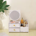 Internet Celebrity PVC Desktop Drawer Organizer Makeup Mirror Jewelry Skincare Storage Rack Lipstick Mask Dressing Table Storage