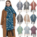 Landfond Accessory Women  Autumn and Winter Thickened Coarse Fringe Scarf Jacquard zebra Print Scarf