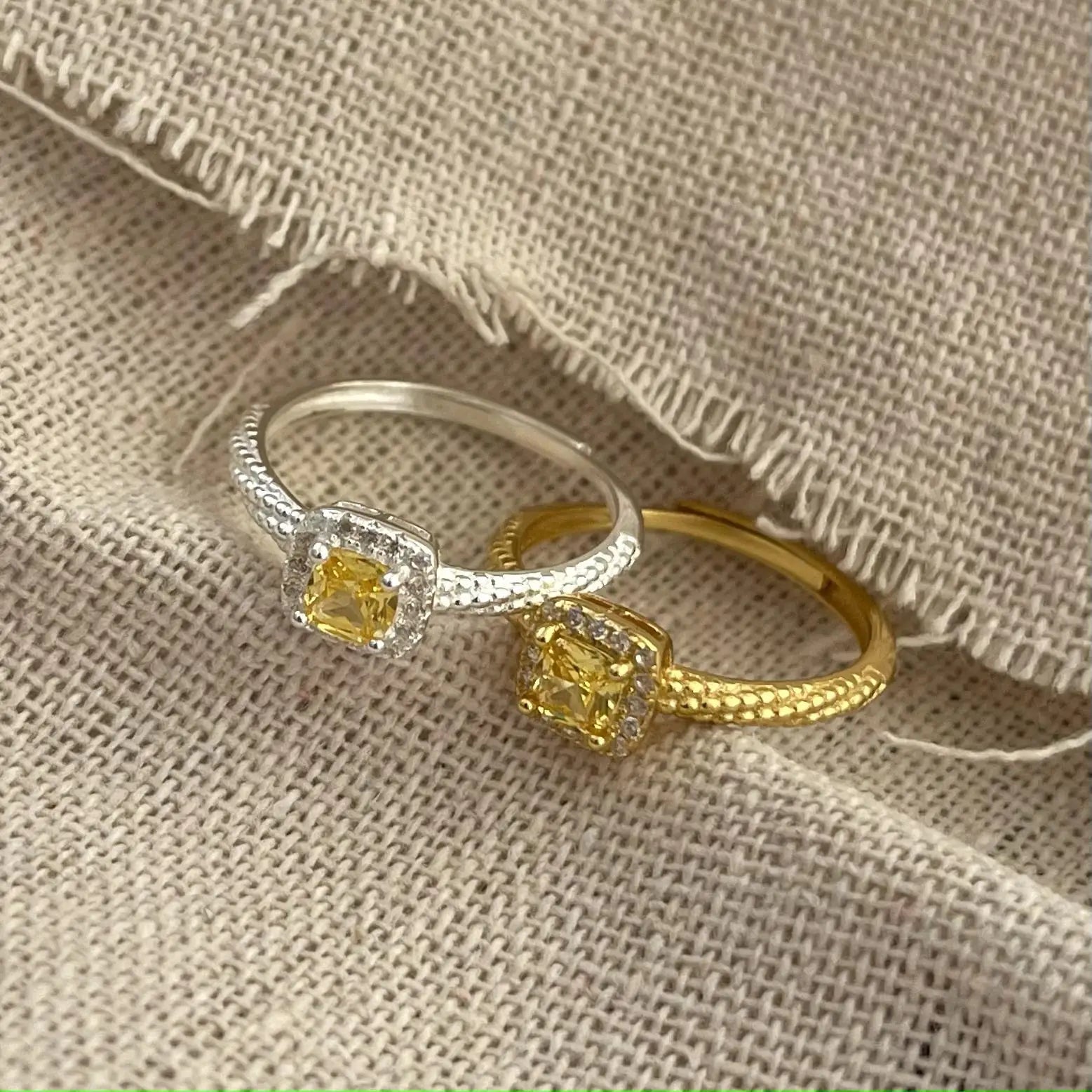 Popular 925 Sterling Silver Twist Claw Setting Square Zircon Adjustable Finger Ring for Women Wholesale