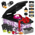Full Multifunctional 18 in 1 Star Fruit Vegetable Onion Slicer Dicer Spiralizer Shredder Hand Graters Vegetable Chopper Cutter