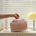 Large Makeup Bag Double Layers PU Travel Cosmetic Bag Portable Travel Makeup Organizer Case for Women