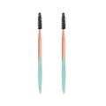2023 New Stainless Steel Double Head Eyebrow Tweezers Brush Slanted Tip with Rubber Coating