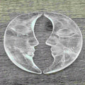 2026 Crystal Crafts Factory Produce Natural Silver Obsidian Crystal Sun and Moon Face Clear Quartz Moon Face