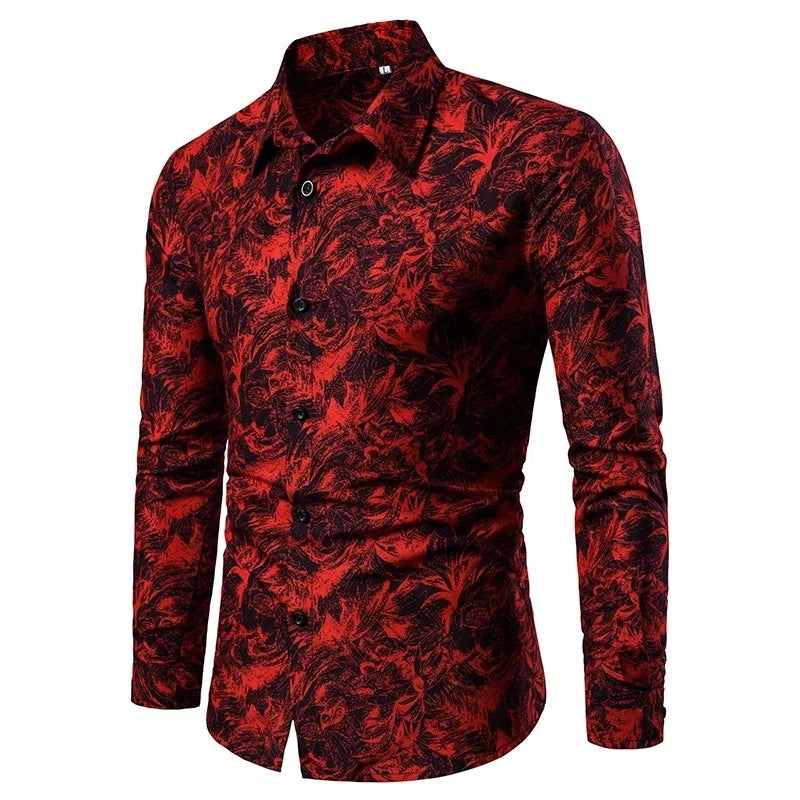 New Fashion Casual Streetwear Shirt for Men Luxury Man Long Sleeve Shirt Summer Heavyweight Retro Shirt