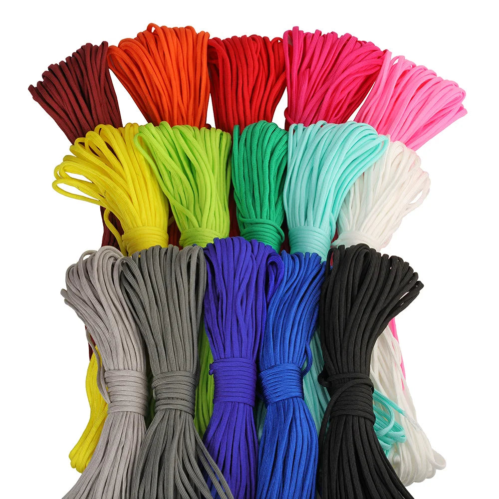 4mm 100meters Outdoor Hiking Polyester Paracord 7 Inner Strands Cores 550 Lbs Capacity Full Parachute Cord  Nylon Bag Packing