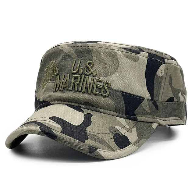 New Embroidery Trucker Hats Gorras Custom Camouflage Cap  Flat Caps US Baseball Cap