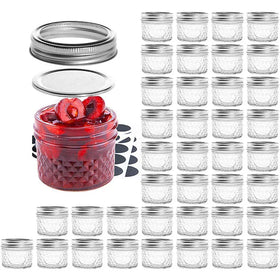 Wholesale BPA Free Custom Private Label 4oz 8oz 10oz 12oz 200ml Mini Glass Food Storage Honey Jam Mason Jar
