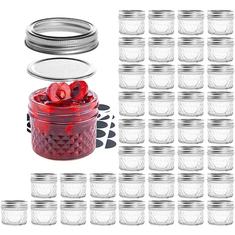 Wholesale BPA Free Custom Private Label 4oz 8oz 10oz 12oz 200ml Mini Glass Food Storage Honey Jam Mason Jar