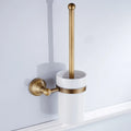 Hardware Retro Bathroom Pendant White Ceramic Cup Brass European Antique Bathroom Toilet Brush Holder TR0020