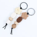 Newest Handmade Eco-Friendly Customizable Cartoon Promotion Gift Key Ring Car Keys Purse Backpack Ornament Flower Wood Metal