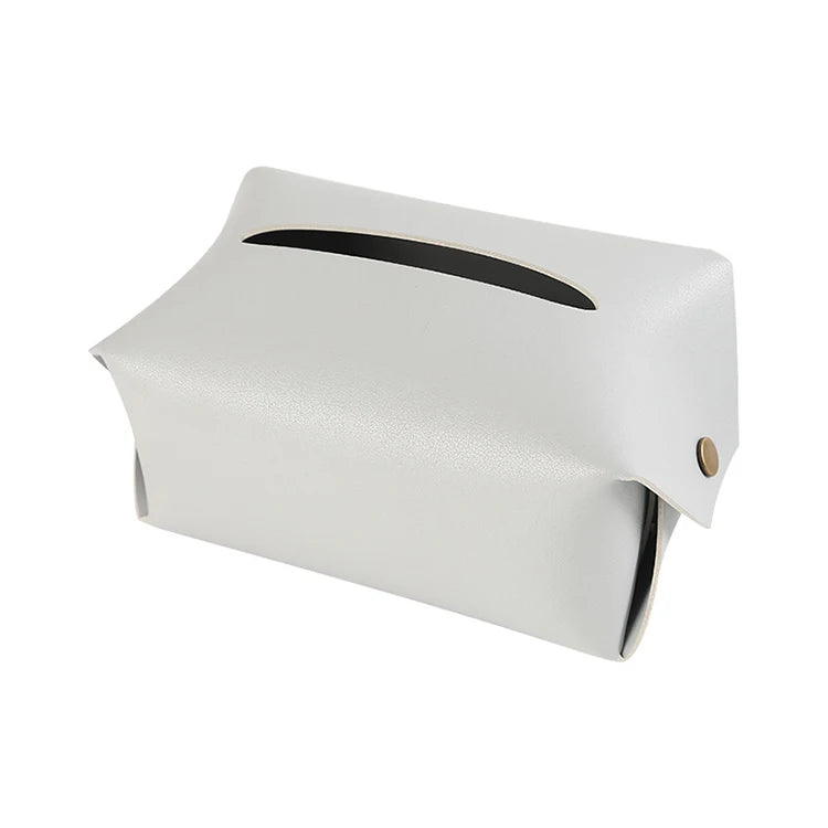 New Design Nordic Style Leather Tissue Box Hot Sale PU Leather Napkin Car Holder With Novelty Leather Drawer