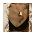 2022 Stainless Steel Inspirational Necklace Gold Plated Engraved Square Dainty Pendant Letters Chain Necklace