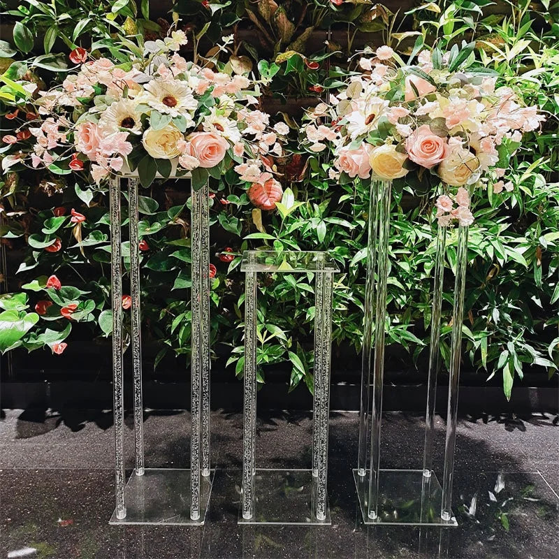 Transparent Acrylic Wedding Centerpiece Stand Crystal Flower Wedding Table Center Set Decoration Stand Home Furnishing Decor